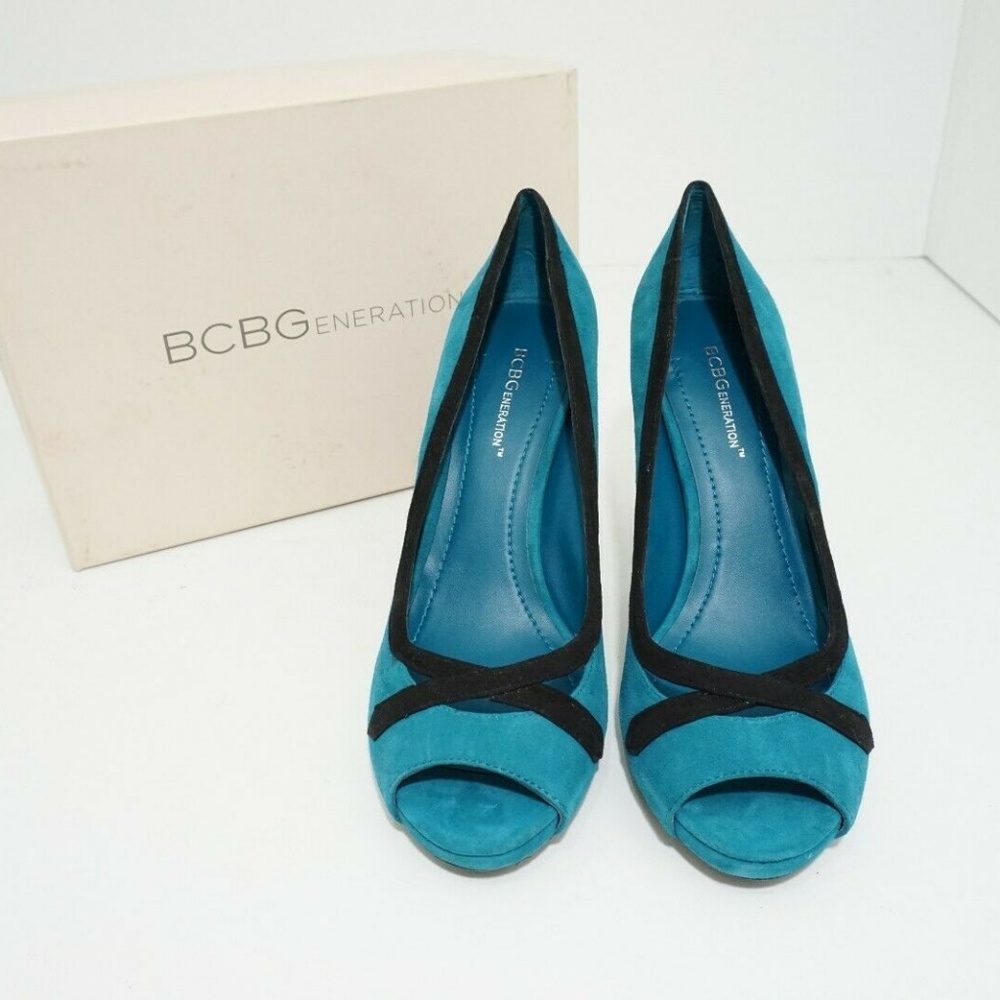 BCBGeneration Cierra Teal Suede Pumps Heels Pumps - Picture 5 of 5